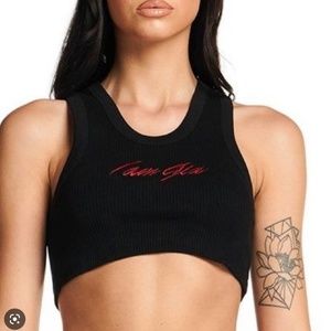 I.AM.GIA Vea Crop Tank  Women's Black and Red Crop-top - Size L
